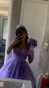 #quinceañera #quince #quincedress #dress #flowers #15 #birthday #latina #makeup #hair #purpledress #purple