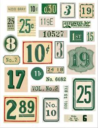 Vintage Number Labels Junk Journal Tags Random Numbers - Etsy