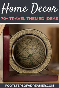 Show your love for travel even when you can't travel! Spruce up your living room, dining room, kitchen, office, bedroom, and more with these world travel themed home decor ideas! P.S. They also make for great gifts! | #Travel #Decor #Home #GiftIdeas