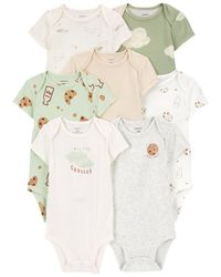 Crafted in soft cotton with seven in one pack, this set is perfect for stocking up baby's little closet.