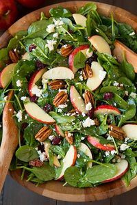 Apple+Pecan+Feta+Spinach+Salad+with+Maple+Cider+Vinaigrette