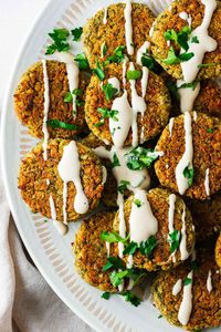 Make these vegan baked falafel with canned chickpeas for an easy meal or healthy snack. Serve with pita bread, chopped salad or tahini sauce.