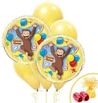 BuySeasons Curious George Jumbo Balloon Bouquet