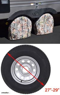 These camo RV covers are designed to protect your tires from cracking and other hazards including UV rays, ice, snow, dirt, and the unwanted attention of animals. The tire cover is made of a durable thermoplastic polymer that is lightweight and highly water resistant.