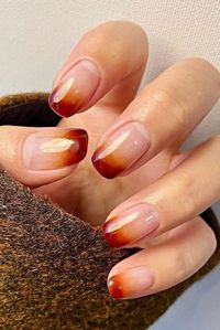 Pumpkin Spice Ombre Nails