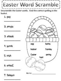 Easter Word Scramble - Teresa Williams - TeachersPayTeachers.com