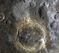 Mercury Close-up: Sprinkles of Blue (NASA, MESSENGER, 08/14/11)