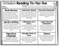 *A DIGITAL OPTION/GOOGLE SLIDES HAS BEEN INCLUDED* Be sure to re-download! There are directions and links inside the pdf. This thematic monthly Reading Tic-Tac-Toe Response helps students engage with their book and do something FUN, while also practicing standards-based reading skills. Plus, they have a choice. The directions require students to do 3 of the activities per month, but they can earn extra credit by completing additional activities. Seeing what your students create each month is mos