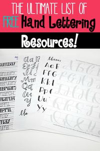 I'm trying to improve my hand lettering this year so I can use it in my bullet journal. This is a big list of free hand lettering resources. Free courses, practice worksheets, video tutorials and more!