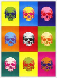 Striking graphic print on thick, 250gsm art paper. Our super-popular, iconic Gold Skull Print just got an Andy Warhol poster pop-art style makeover! Taking influence from the recognisable colours of Warhol's famous screenprint poster work, this print is best in the larger sizes and will be sure to turn heads in your home.