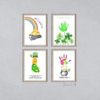 ♥ PRINT IT OFF - Handprint & Footprint Art Made Easy https://www.etsy.com/au/shop/PrintitoffShop 4 x St Patrick's Handprint Footprint Craft Art PACK / Clover Rainbow Leprechaun Gold / DIY Card Baby Kids Hand Foot / Print it Off 0691 ♥ PRINT IT OFF - Handprint & Footprint Art Made Easy www.printitoff.com - FREE PRINTS, Tips, Tricks and more! INSTANT ACCESS - Digital Download File STEP 1. Download and save. STEP 2. Print file at home or local print shop. STEP 3. Print child's footprint / handprint