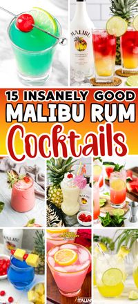 Malibu Rum Drink Recipes – Try these insanely good Malibu Rum Cocktails for your tropical hour! Fun and flavorful adult beverages using the one and only – Malibu Coconut Rum!