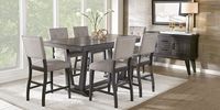 Hill Creek 5 Pc Black Black,Colors Dining Room Set With Counter Height Dining Table, Counter Height Stool