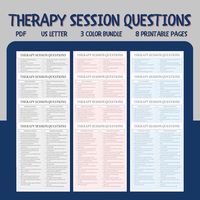 Therapy Session Questions Bundle, Therapy Counseling Notes Template, Therapy Clinical Tools, Progress Notes, Therapy Documentation Reference - Etsy