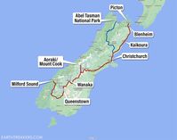 10 Day South Island of New Zealand Itinerary: 4 Different Ways. Four road trip itineraries through the South Island. Visit Queenstown, Wanka, Aoraki/Mount Cook National Park, Franz Josef, the Southern Scenic Route, Christchurch, Milford Sound, Lake Tekapo, Akaroa, Abel Tasman National Park and more.