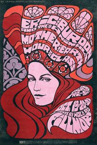 Bonnie MacLean poster for Eric Burdon & The Animals at The Fillmore