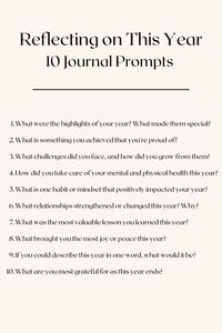 Take a moment to pause and look back on your year with this set of reflection prompts. Perfect for personal growth, self-discovery, and ending the year with gratitude and clarity. Whether you're journaling, planning, or creating a vision for the new year, these prompts will guide you in meaningful self-reflection 🤎