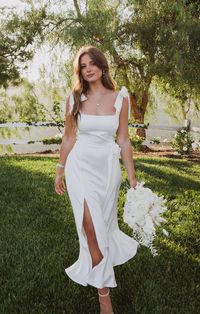 Garden Midi Dress ~ Ivory Luxe Satin – Show Me Your Mumu