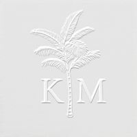 Boho Chic Beach Palm Tree monogram embosser. Monogram space for 2 initials.