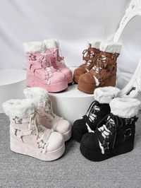 Pre-Order - Expected to be shipped in December - January 𝒜𝒷ℴ𝓊𝓉: Heel Height 3.15''/8cm, Front Platform Height 1.77''/4.5cm, Shaft Height 5.9''/15cm Lined with fleece, insoles made of lambswool ♡ 𝓼𝓲𝔃𝓲𝓷𝓰 ♡ US Size(default) 5 5.5 6 6.5 7 7.5 8 8.5 9 9.5 10 UK 3 3.5 4 4.5 5 5.5 6 6.5 7 7.5 8 EU 35-36 36-37 36-37 37-38 37-38 38-39 38-39 39-40 39-40 40-41 41-42 CM/JP 22 22.5 23 23.5 23.5 24 24.5 25 25 25.5 26 CN 34 35 36 37 37.5 38 39 39.5 40 41 42