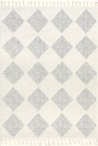 Ederra Aylin Diamond Tasseled Ivory Rug