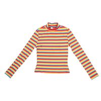 Floerns Rainbow Striped Rib-Knit Long Sleeve Mock Neck Top Casual Women L Embrace Vibrant Style With This Floerns Turtleneck Top, Featuring A Bold Rainbow Stripe Pattern. Crafted For Comfort, It's Made With A Soft Blend Of 92% Polyester And 8% Elastane, Ensuring A Stretchy Fit. Perfect For A Casual Yet Striking Look. Size Large. 92% Polyester, 8% Elastane Why Shop With Us?Customer Service Is Our #1 Priority Excellent Pricing Excellent Feedback Quality Assurance Fast Shipping Feedbackif You Are C