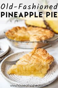 This easy Pineapple Pie recipe makes a sweet and juicy dessert that is perfect for a hot summer day! It's one of my favorite pie recipes and with the no-bake filling, it is SO EASY to make. | pineapple pie recipe | pineapple pie no bake filling | pineapple pie filling recipes | pineapple pie recipe no bake filling | homemade pineapple pie filling | homemade pineapple pie recipe | how to make pineapple pie filling