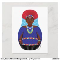 Zulu, South African Matryoshka Postcard