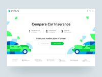 This is the new page of the car insurance website. I made design and branded illustration for this.