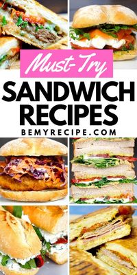 Sandwiches to try, including sandwiches to take on the go, packed lunch sandwiches, ciabatta sandwiches, panini sandwiches, bagel sandwiches, croissant sandwiches. Great for an easy lunch.