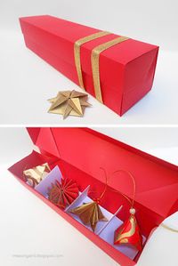 mas origami: Caja con adornos navideños