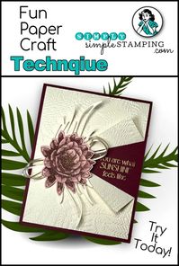 Try a new paper craft idea - the speckled embossing technique is easy and you can create a vintage or modern look with it. One thing I love about this paper craft idea is that you can use it for so many things--greeting cards, scrapbook pages, bookmarks, tags, gift bags, and more! You get a bonus deal in this tutorial because you’ll also learn how to make a collar fold card. Will you try this technique on a card or some other papercraft? Let me know.