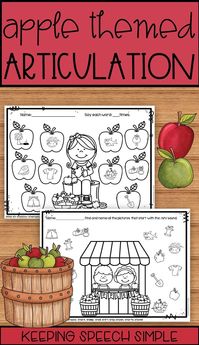 Add this packet of NO PREP worksheets to your collection of fall themed articulation materials. These sheets are picture supported so you can use them with your kindergarten and early elementary students. Use in your speech room, during speech therapy sessions or send them home as speech homework. Great paired with fall apple themes in classrooms. Click here to see more!