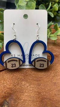 Laser cut wood school spirit earrings. Approximately 1.5”. Silver hardware.