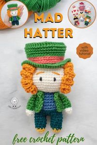 Mad Hatter crochet amigurumi free pattern