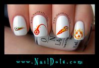 Flaming Soccer Ball Nail Decals