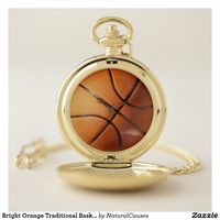 Bright Orange Traditional #basketball , Pocket #watches