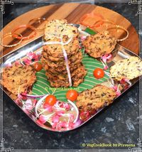 Maddur Vada (Air fryer / Baked Snack) - VegCookBook by Praveena