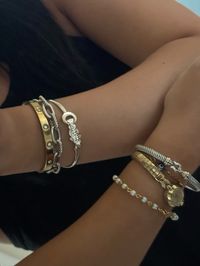 Bracelet stack inspo mixed metals