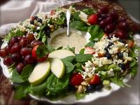 Winter Berry Salad Wreath. Love this idea!