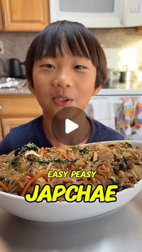 Easy Peasy Jordan on Instagram: "Easy Peasy JAPCHAE!!!! We had a lot of requests for this recipe, thank you to everyone who asked for it! Big THANK YOU to Jordan’s Auntie Sally for helping us come up with this easy peasy version! It turned out great 😋   What you need: 1 carrot  2 mushroom 1 onion 1/2 lb meat 1 bunch spinach 11 oz noodles  1/4 cup soy sauce for boiling the noodles  Japchae Sauce: 1 cup low sodium soy sauce 3/4 cup sugar 2.5 tbsp Sesame oil Pepper Sesame seeds  *option: stir fry the noodles once they’re done and then add the veggies/meat in afterwards  *if eating the next day, stir fry the leftovers for best results  ENJOY!  #japchae #easypeasyjordan"