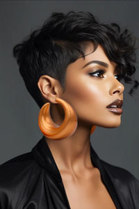 Step into the spotlight with our Mega Hoops earrings. These eye-catching hoops are made from resin with a copper foil finish, ensuring you stand out wherever you go. With their stainless steel posts and lightweight design. bold earrings, resin hoop earrings,  statement jewelry, lightweight earrings, halloween hair color ideas, fall hair, fall brunette hair, homecoming hairstyles, hoco hairstyles, style tips, Sculptural jewelry, make it bold, fluffy locs, hair cutting style, mid length haircuts