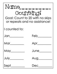 Preschool Counting Assessment by Miz Riz Elementary Resources | TpT