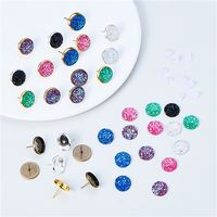 SUNNYCLUE 1 Box 141pcs DIY Jewelry Druzy Earrings Making Starter Kit Include 6 Color 60pcs Round Druzy Agate Resin Cabochons 12mm, and 3 Color 30pcs Brass Stud Earrings Settings - Beebeecraft.com