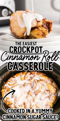 Crockpot Cinnamon Roll Casserole