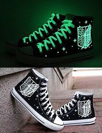 Be the coolest kid in the Survey Corps by owning a pair of shoes that give off a vibrant glow of green. The Wings of Freedom will light up the streets at night while the Titans are inactive and allow for a swift getaway