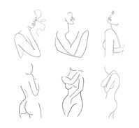 Premium Vector | Abstract minimalistic female bodies modern single line art vector illustration