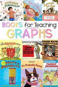 Find graphing activities and lessons on probability to build math skills and keep kids engaged as they learn this math concept in elementary school (Kindergarten, first grade, and second grade). There are ideas for teachers about different types of graphs: bar graphs, pictographs, line charts, pie charts, and graphs with tally marks. Grab a free graphing boardgame and children's book list. Students will have fun in hands-on ways as they learn more about each other as they collect and sort data!