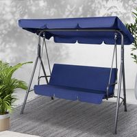 Enjoy a lazy afternoon swinging in the sun with the Gardeon Canopy Swing Chair. With ample space for three adults, the chair is perfect for having a chat with friends, reading your favourite book or just lounging the hours away. #swingchair #swingbenchwithcanopy #outdoorswingchair #canopyswingchair #australia