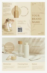 Organic skincare brochure template psd | Premium PSD Template - rawpixel